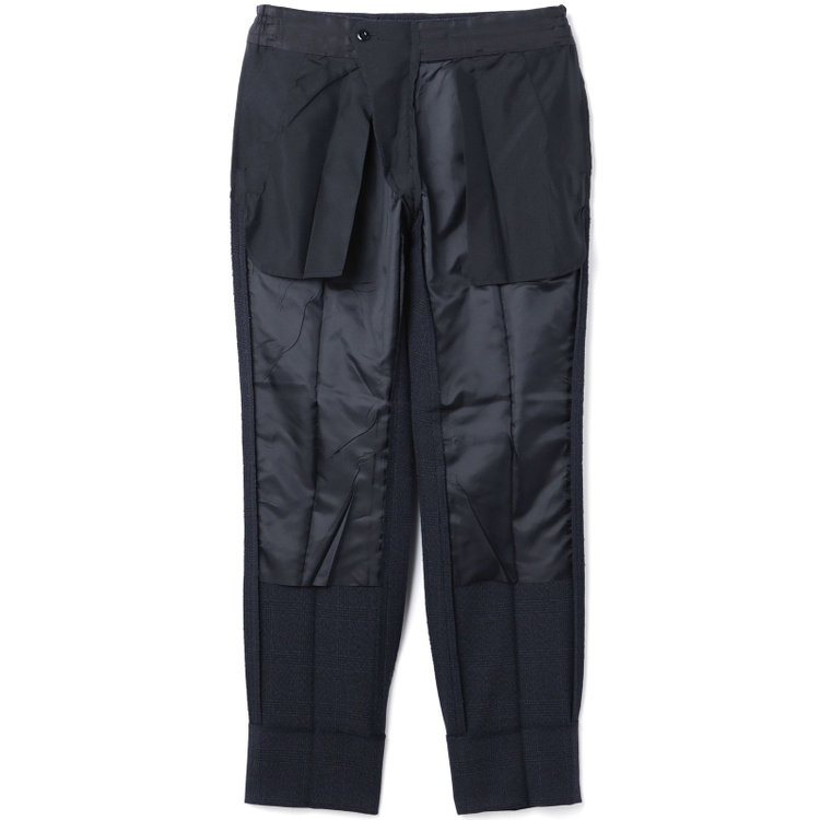 ブラックライン 【発送在庫あり】【SLIM TAPERED_2】【秋冬】2釦シングルスリーピーススーツ 0タック/ネイビー×チェック/ウエストシャーリング/4S SUSTAINABILITY&ECOLOGY FABRIC/※パンツ裾上げ済仕様 紺濃色