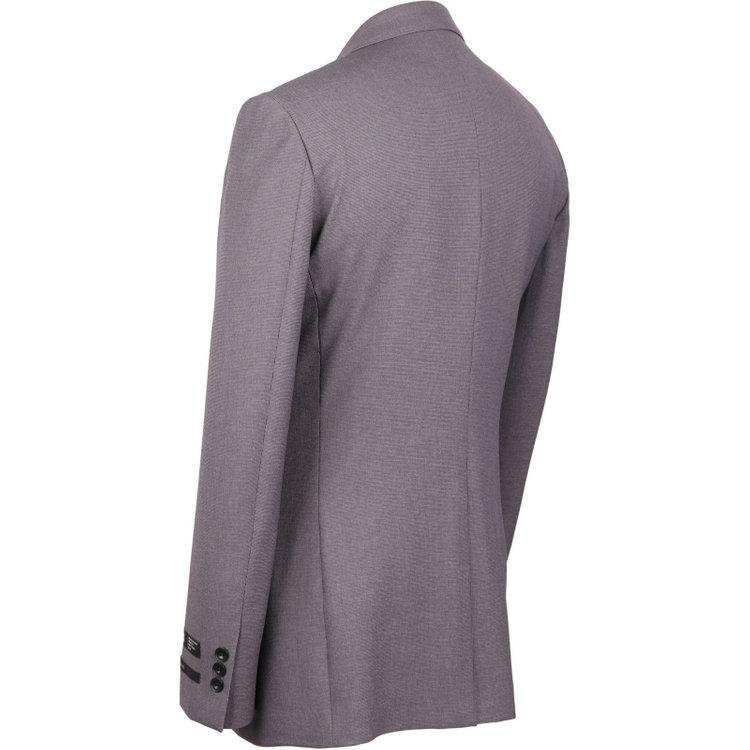 スーツセレクト 【発送在庫あり】【SLIM TAPERED_2】【春夏】2釦シングルスーツ 0タック/グレー×ハウンドトゥース/ウエストシャーリング/4S/※パンツ裾上げ済仕様 グレー系(灰)