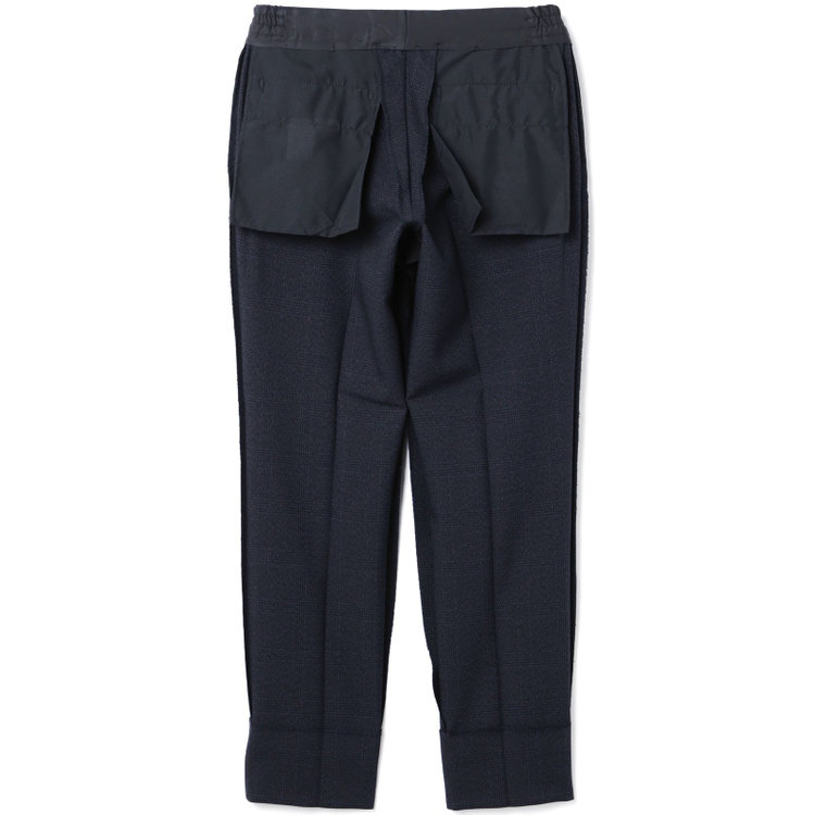 ブラックライン 【発送在庫あり】【SLIM TAPERED_2】【秋冬】2釦シングルスリーピーススーツ 0タック/ネイビー×チェック/ウエストシャーリング/4S SUSTAINABILITY&ECOLOGY FABRIC/※パンツ裾上げ済仕様 紺濃色