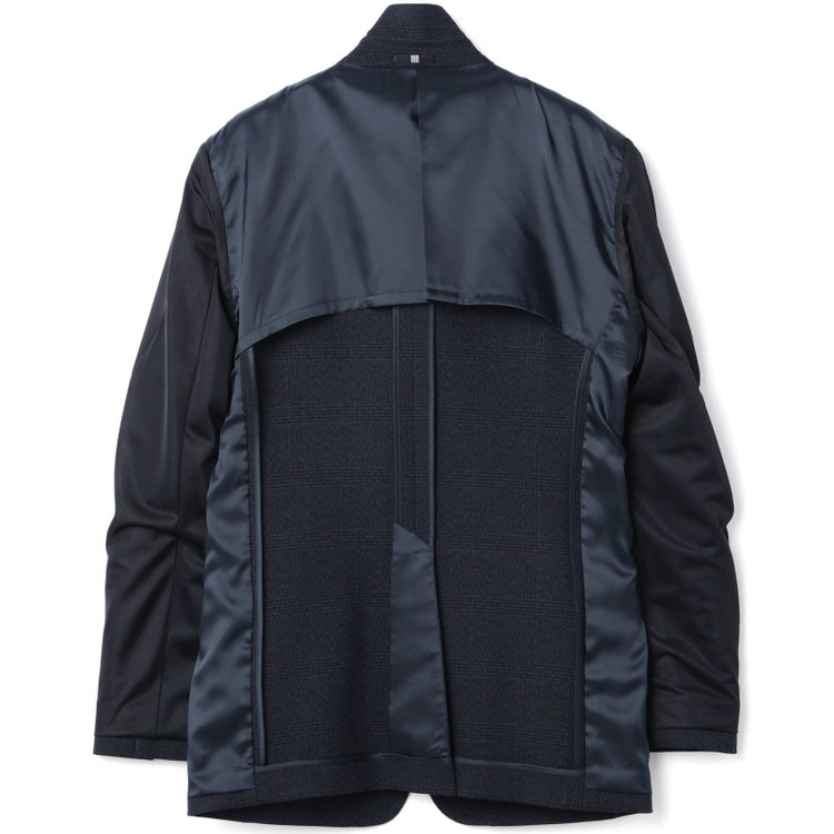 ブラックライン 【発送在庫あり】【SLIM TAPERED_2】【秋冬】2釦シングルスリーピーススーツ 0タック/ネイビー×チェック/ウエストシャーリング/4S SUSTAINABILITY&ECOLOGY FABRIC/※パンツ裾上げ済仕様 紺濃色