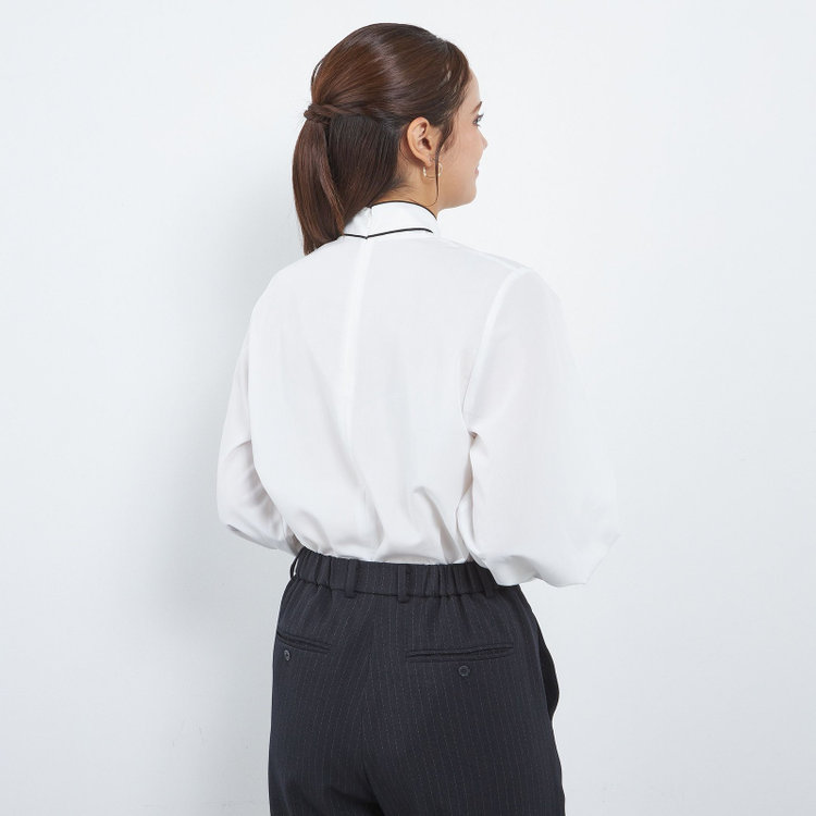 SUIT SELECT　アウトレット 【WEB限定/OUTLET/汚れ・キズ等有】【SILVER LINE/長袖】ボウタイブラウス/ホワイト+ブラック その他