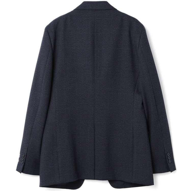 ブラックライン 【発送在庫あり】【SLIM TAPERED_2】【秋冬】2釦シングルスリーピーススーツ 0タック/ネイビー×チェック/ウエストシャーリング/4S SUSTAINABILITY&ECOLOGY FABRIC/※パンツ裾上げ済仕様 紺濃色