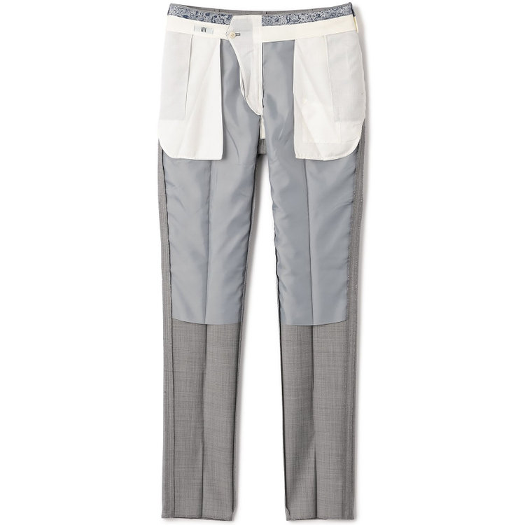 シルバーライン 【CLASSICO TAPERED】【春夏】ウール 1タックテーパードパンツ/グレー/ウエストムーブ/※裾上げ必要 グレー淡色