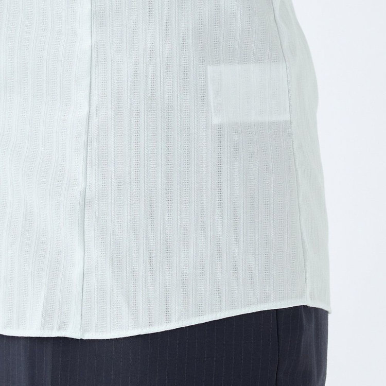 スーツセレクト 【SUIT SELECT×Samantha Thavasa】【長袖】リボン&フリル取り外しスキッパー/ミント×ドビーストライプ/形態安定 ミント系(薄緑)