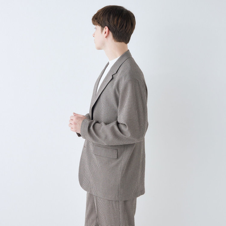 シルバーライン 【RBC】【春夏】オーバーサイズ2釦ジャケット/ブラウン×チェック その他