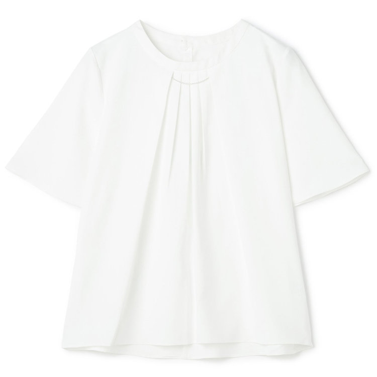 シルバーライン 【SILVER LINE/5分袖】2WAYチェーンビジュー付きプルオーバー/ホワイト 白