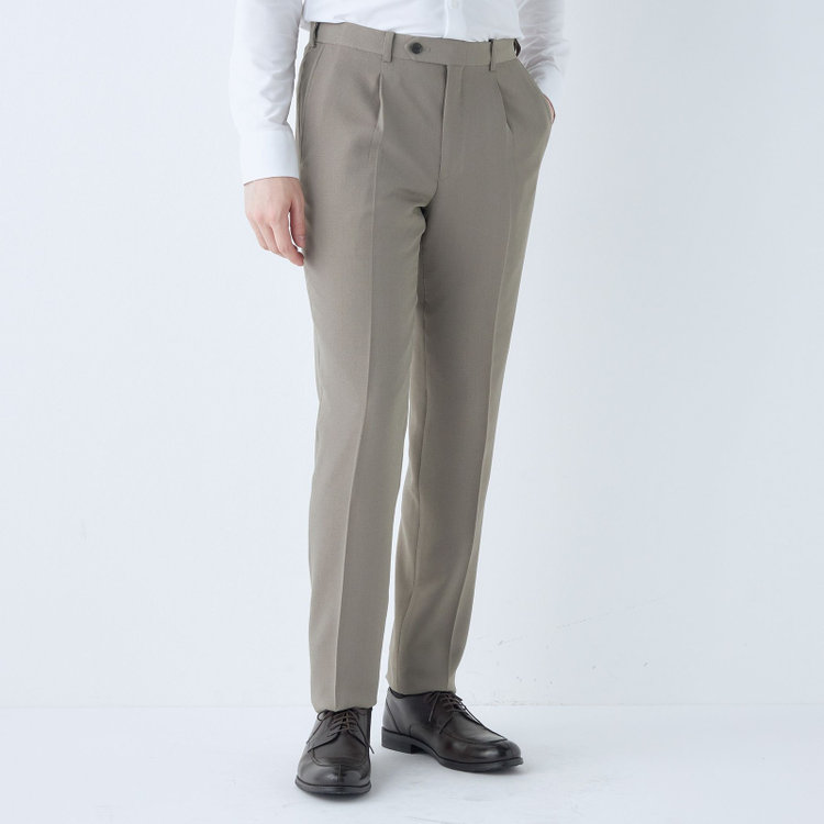 シルバーライン 【5DAYS CLOSET】【RBC】【春夏】1タックテーパードパンツ/グレージュ/ウエストムーブ/4S SUSTAINABILITY&ECOLOGY FABRIC/※裾上げ必要 グレー中間