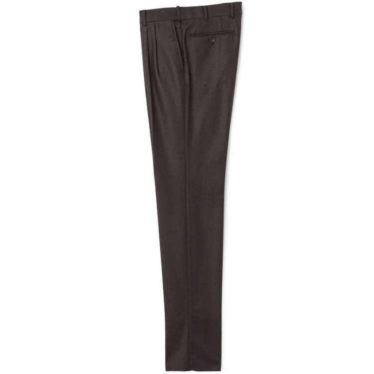 シルバーライン 【発送在庫あり】【CLASSICO TAPERED】【秋冬】3釦段返りシングルスーツ 2タック/ブラウン×ヘリンボーン/ウエストムーブ/MARZOTTO/※裾上げ必要 茶中間