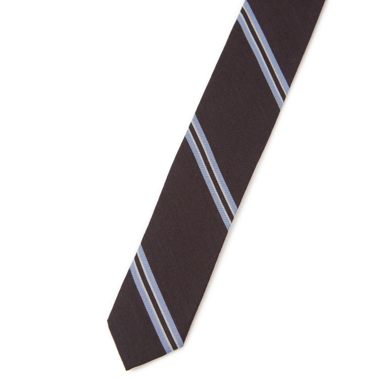 シルバーライン 【SILVER LINE】シルクウールストライプネクタイ 8.5cm幅/ブラウンパープル/Finest fabrics by COMO ITALY その他