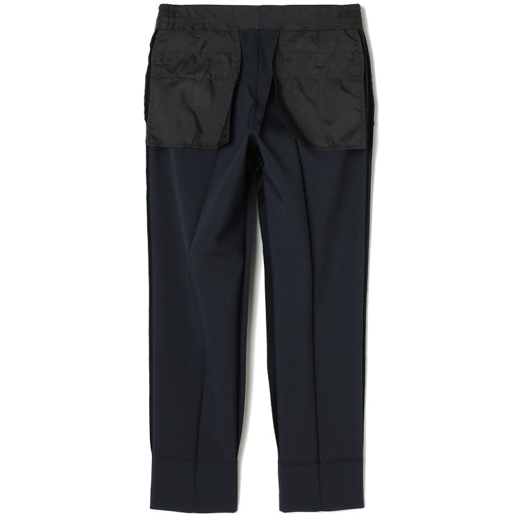 ブラックライン 【SLIM TAPERED_2】【春夏】2釦シングルスリーピーススーツ 0タック/ネイビー×チェック/ウエストシャーリング/4S SUSTAINABILITY&ECOLOGY FABRIC/※パンツ裾上げ済仕様 紺濃色
