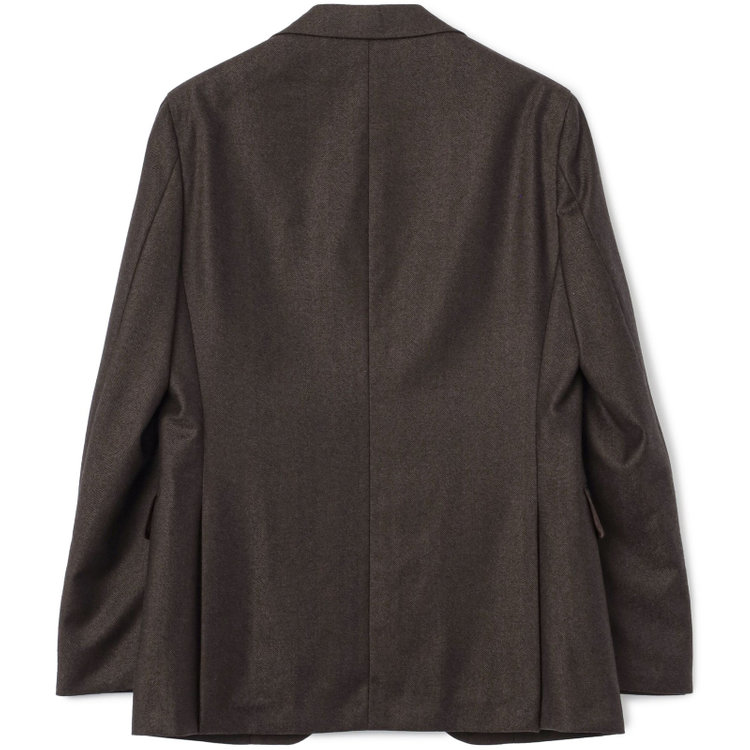 シルバーライン 【発送在庫あり】【CLASSICO TAPERED】【秋冬】3釦段返りシングルスーツ 2タック/ブラウン×ヘリンボーン/ウエストムーブ/MARZOTTO/※裾上げ必要 茶中間