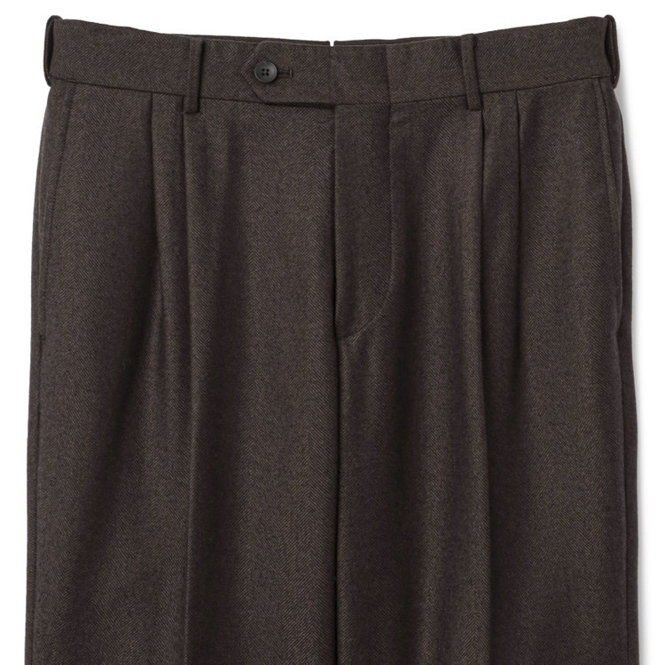 シルバーライン 【発送在庫あり】【CLASSICO TAPERED】【秋冬】3釦段返りシングルスーツ 2タック/ブラウン×ヘリンボーン/ウエストムーブ/MARZOTTO/※裾上げ必要 茶中間