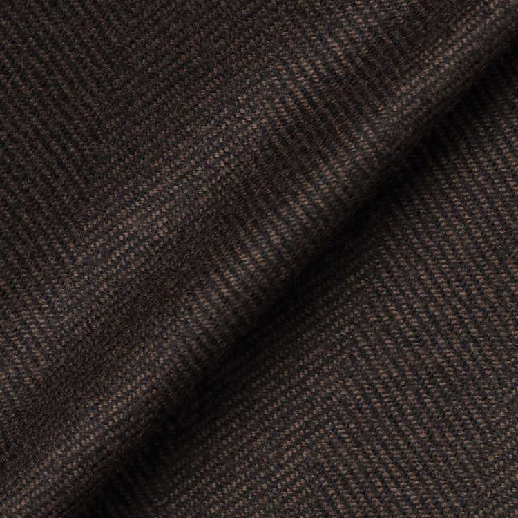 シルバーライン 【発送在庫あり】【CLASSICO TAPERED】【秋冬】3釦段返りシングルスーツ 2タック/ブラウン×ヘリンボーン/ウエストムーブ/MARZOTTO/※裾上げ必要 茶中間