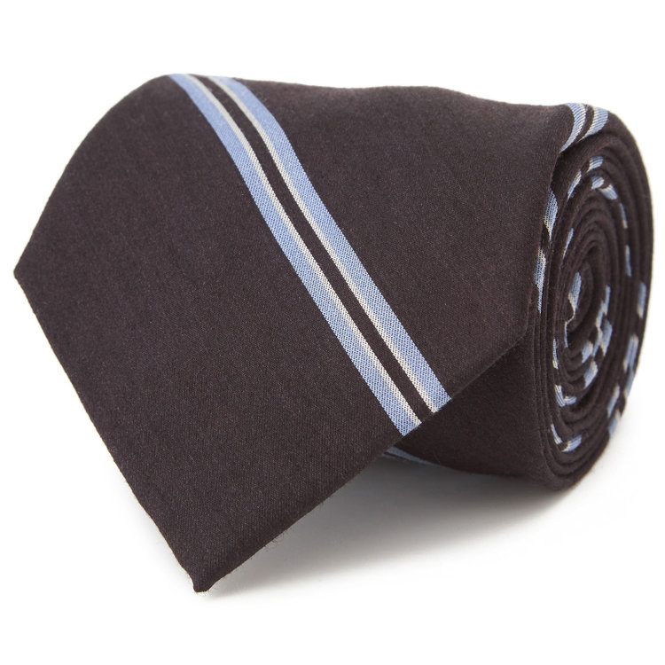 シルバーライン 【SILVER LINE】シルクウールストライプネクタイ 8.5cm幅/ブラウンパープル/Finest fabrics by COMO ITALY その他