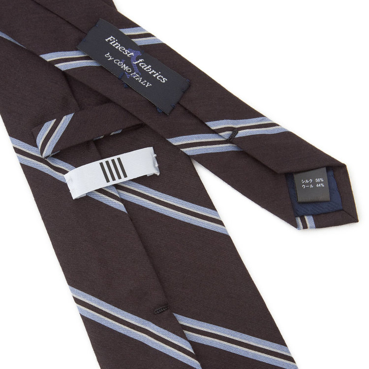 シルバーライン 【SILVER LINE】シルクウールストライプネクタイ 8.5cm幅/ブラウンパープル/Finest fabrics by COMO ITALY その他