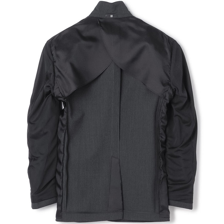 ブラックライン 【KSW】【春夏】スペアパンツ付き/2釦シングルスーツ 0タック/グレー×ストライプ/※裾上げ必要 グレー中間