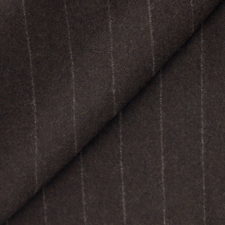 シルバーライン 【発送在庫あり】【CLASSICO TAPERED】【秋冬】6釦2掛けダブルスーツ 2タック/ブラウン×ストライプ/MARZOTTO/※裾上げ必要 茶濃色