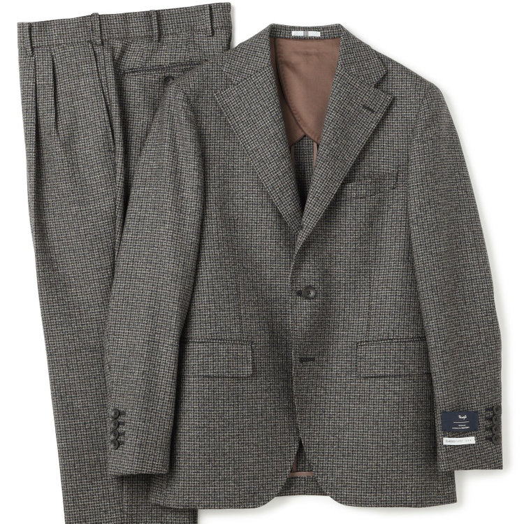 シルバーライン 【発送在庫あり】【CLASSICO TAPERED】【秋冬】3釦段返りシングルスーツ 2タック/グレー＆ネイビー×チェック/ウエストムーブ/MARZOTTO/※裾上げ必要 その他