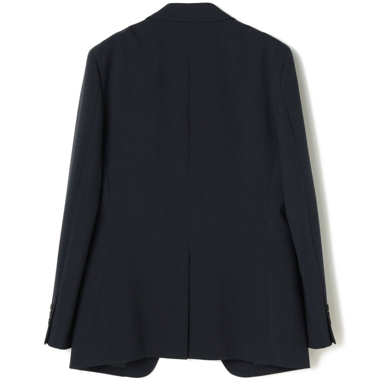 ブラックライン 【SLIM TAPERED_2】【春夏】2釦シングルスリーピーススーツ 0タック/ネイビー×チェック/ウエストシャーリング/4S SUSTAINABILITY&ECOLOGY FABRIC/※パンツ裾上げ済仕様 紺濃色