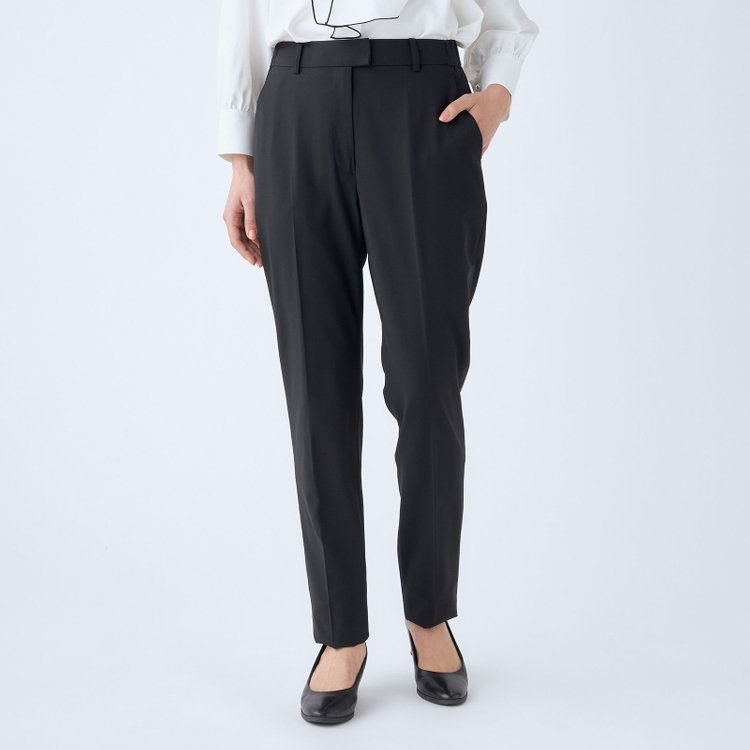 ブラックライン 【SUIT SELECT×Samantha Thavasa】【年間】ストレートパンツ/究極のブラック/4S/マシンウォシャブル/※裾上げ必要 黒