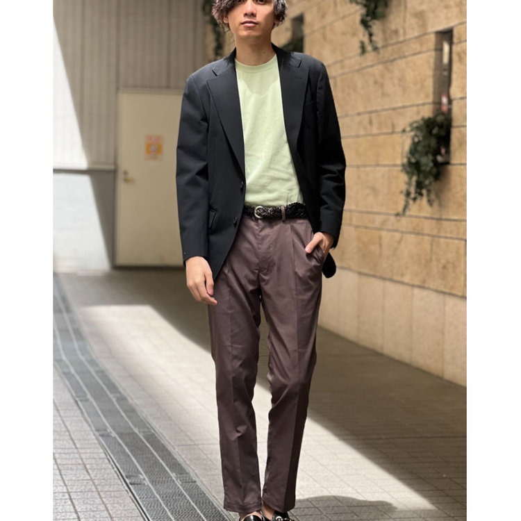 スーツセレクト 【WEB限定/OUTLET】【RBC】【春夏】コーディネートパンツ付き/ワイドラペル2釦シングルスーツ 1タック/ブラック×シアサッカー+グレーブラウンパンツ/ウエストシャーリング/ウォッシャブル/※パンツ裾上げ済仕様 ブラック系(黒)