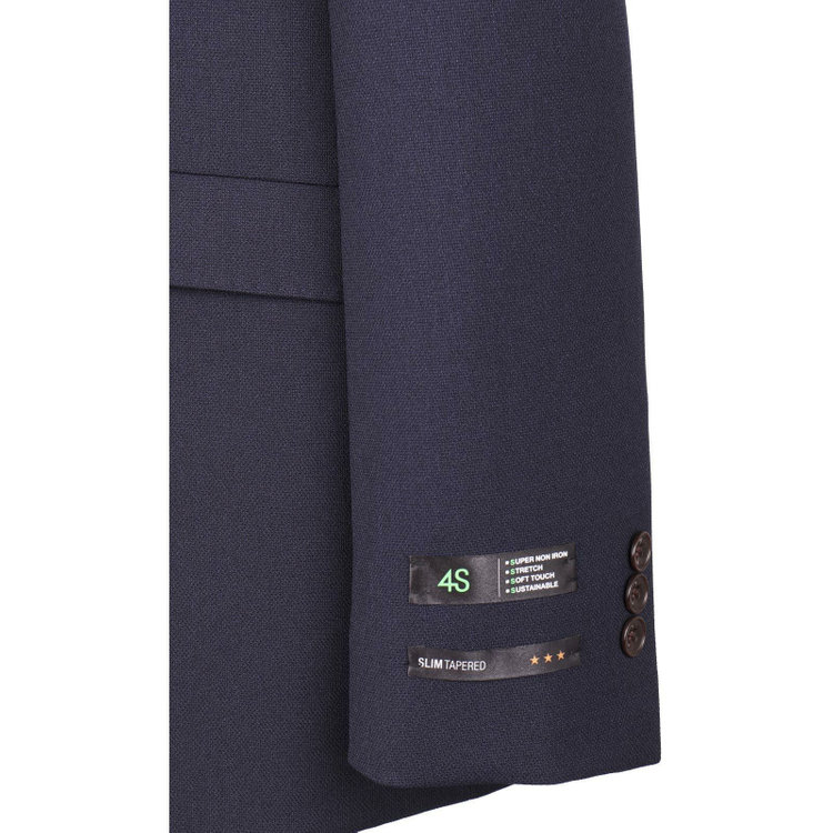 スーツセレクト 【発送在庫あり】【SLIM TAPERED_2】【春夏】コーディネートパンツ付き/2釦シングルスーツ 0タック/ネイビー+グレーソリッドパンツ/ウエストシャーリング/4S SUSTAINABILITY&ECOLOGY FABRIC/※パンツ裾上げ済仕様 ネイビー系(紺)