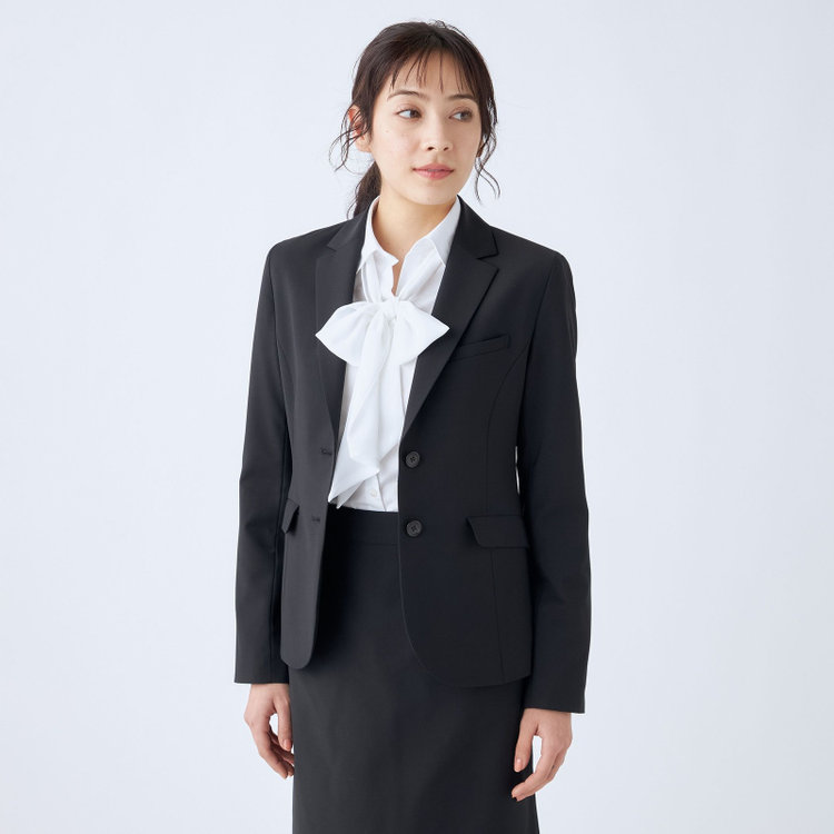 ソノタ 【SUIT SELECT×Samantha Thavasa】【長袖】リボン&フリル取り外しスキッパー/ホワイト×ドビーストライプ 白