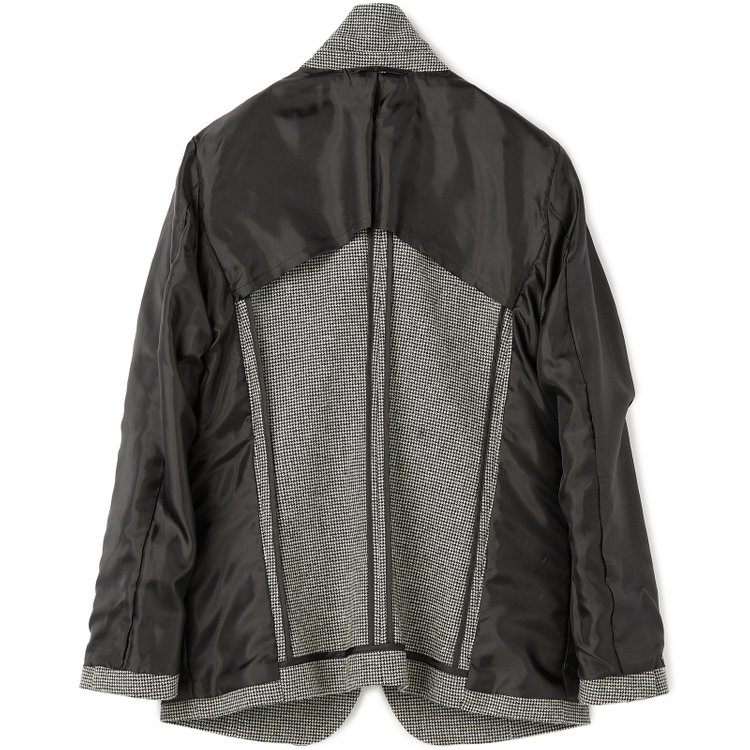 シルバーライン 【RELAX TAPERED】【秋冬】1釦ピークドラペルジャケット/ホワイト＆ブラック×ハウンドトゥース/RE:NEWOOL グレー中間