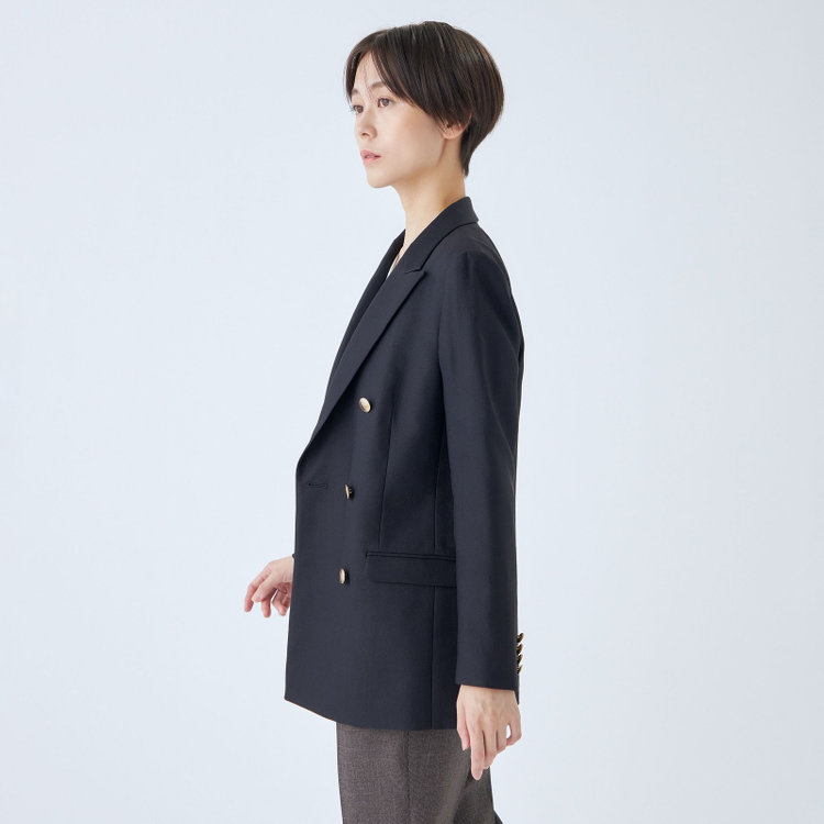 シルバーライン 【SL】【秋冬】6釦2掛けダブルジャケット/ネイビー/ゴールド釦/ウォッシャブル/TRABEST 紺濃色