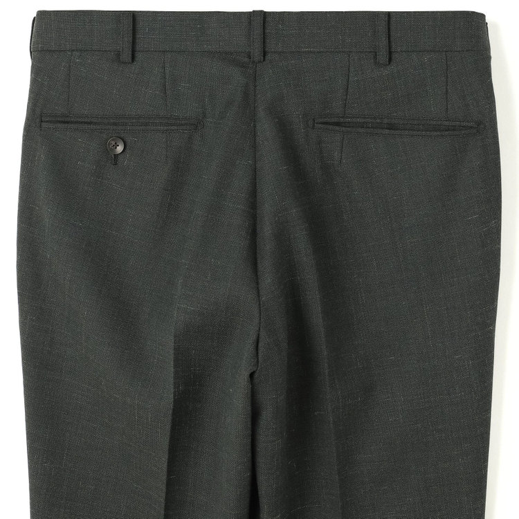 シルバーライン 【CLASSICO TAPERED】【春夏】3釦段返りシングルスーツ 2タック/カーキ/ウエストムーブ仕様/NEW ZEALAND WOOL MIX/※パンツ裾直し必要 緑濃色