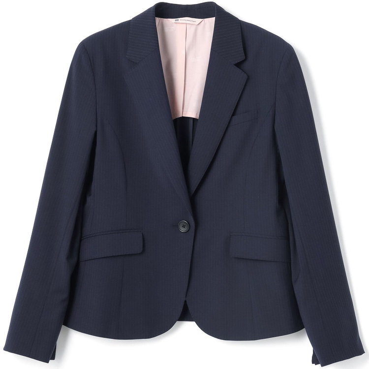 スーツセレクト 【SUIT SELECT×Samantha Thavasa】【年間】1釦ジャケット/ネイビー×ストライプ/4S/マシンウォシャブル 紺中間