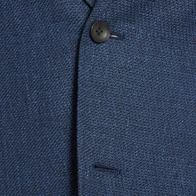 シルバーライン 【CLASSICO TAPERED】【春夏】ウールリネン2釦シングルジャケット/ネイビー/パッチポケット/MARZOTTO 青中間