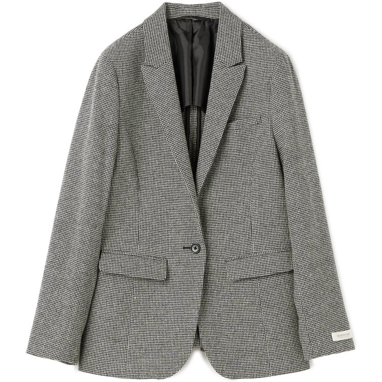 シルバーライン 【RELAX TAPERED】【秋冬】1釦ピークドラペルジャケット/ホワイト＆ブラック×ハウンドトゥース/RE:NEWOOL グレー中間