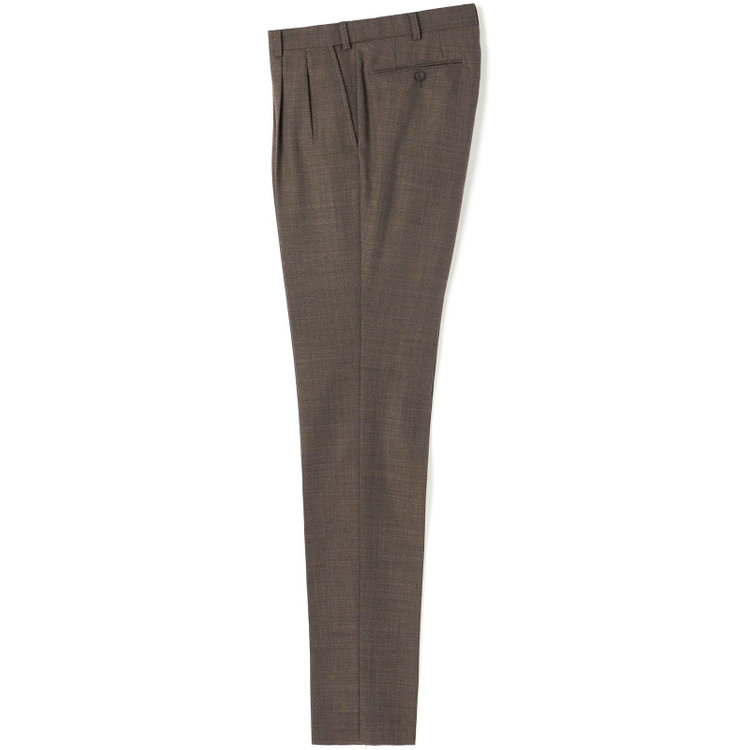 シルバーライン 【CLASSICO TAPERED】【春夏】3釦段返りシングルスーツ 2タック/ブラウン/NEW ZEALAND WOOL MIX/裾直し必要 茶中間