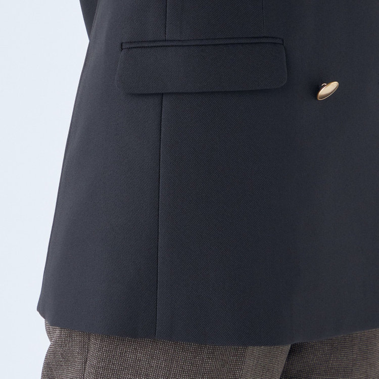 シルバーライン 【SL】【秋冬】6釦2掛けダブルジャケット/ネイビー/ゴールド釦/ウォッシャブル/TRABEST 紺濃色