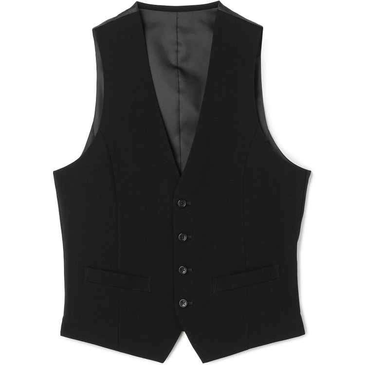 スーツセレクト 【CLASSICO TAPERED】【年間】【フォーマル対応可】2釦シングルスリーピースフォーマルスーツ 1タック/ブラック×ソリッド/※裾上げ必要 黒