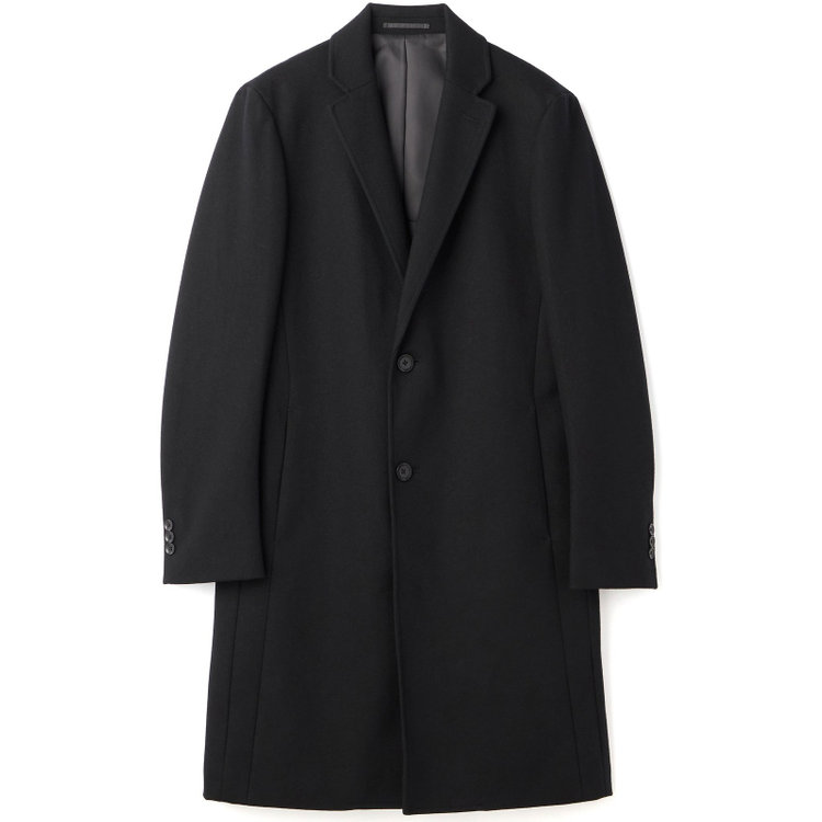 ブラックライン 【発送在庫あり】【SKINNY】ウールブレンドニットチェスターコート/ブラック/4S 黒