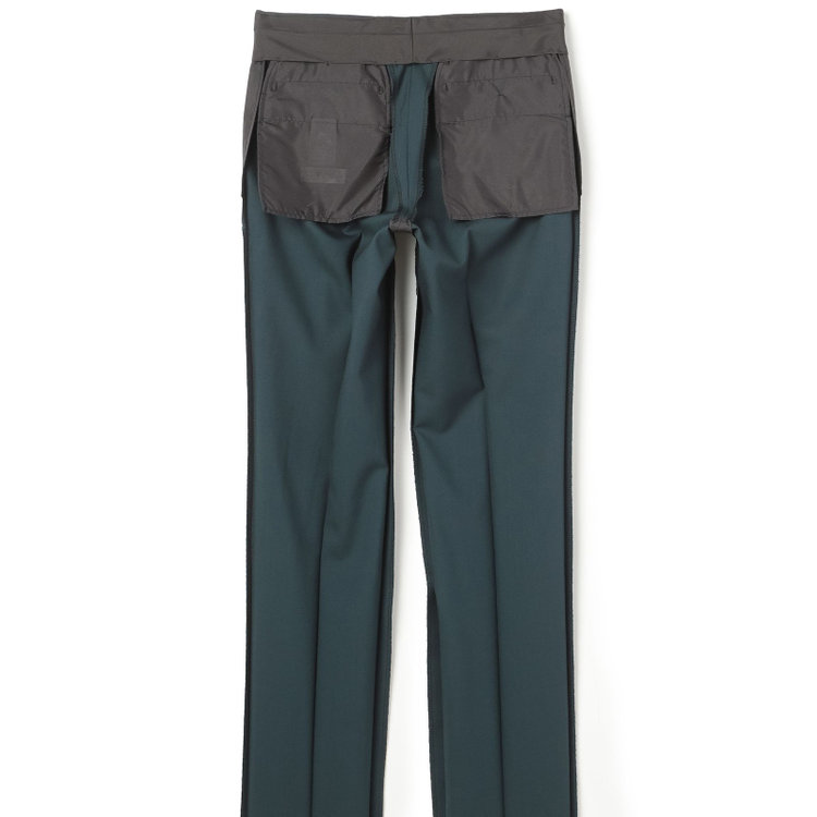 ブラックライン 【発送在庫あり】【SLIM TAPERED_2】【春夏】2釦シングルスーツ 0タック/グリーン×ソリッド/ウエストムーブ/REDA ACTIVE/NEW ZEALAND WOOL MERINO/SHOWER CLEAN/※裾上げ必要 緑濃色