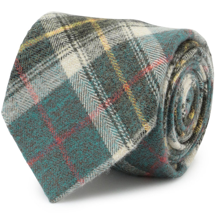 シルバーライン 【SILVER LINE】コットンチェックネクタイ 8.0cm幅/グリーン×ベージュ その他