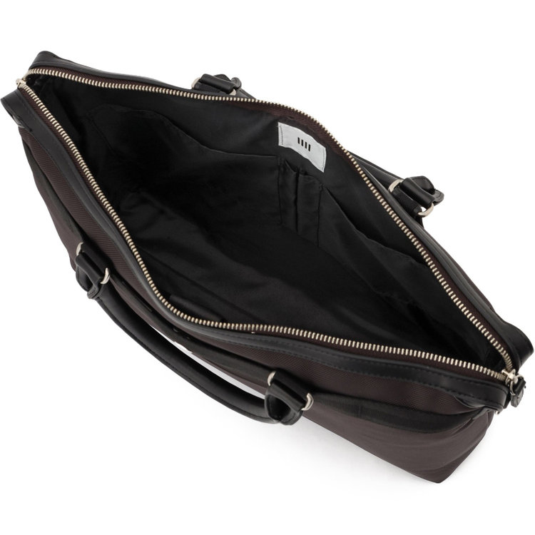 シルバーライン ブリーフケース/ブラウン/ショルダーストラップ付き 茶中間