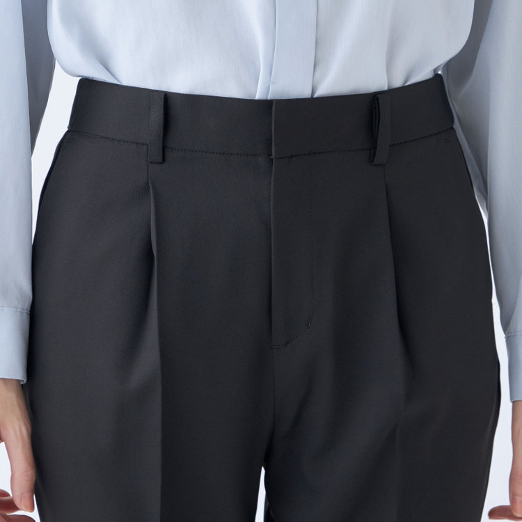 シルバーライン 【WEB限定/OUTLET】【SL】【年間】テーパードパンツ/ブラック/ウォッシャブル/裾上げ済み仕様 黒