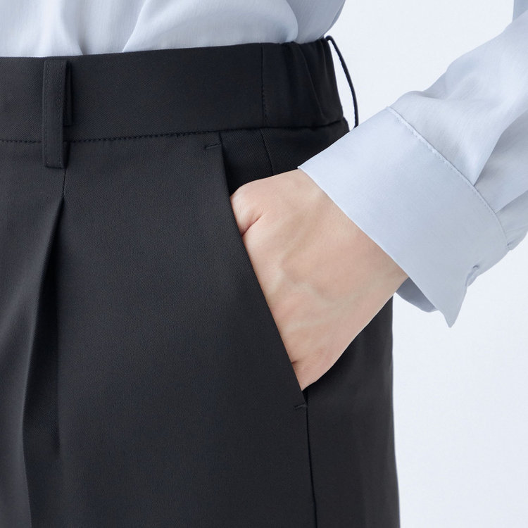 シルバーライン 【WEB限定/OUTLET】【SL】【年間】テーパードパンツ/ブラック/ウォッシャブル/裾上げ済み仕様 黒