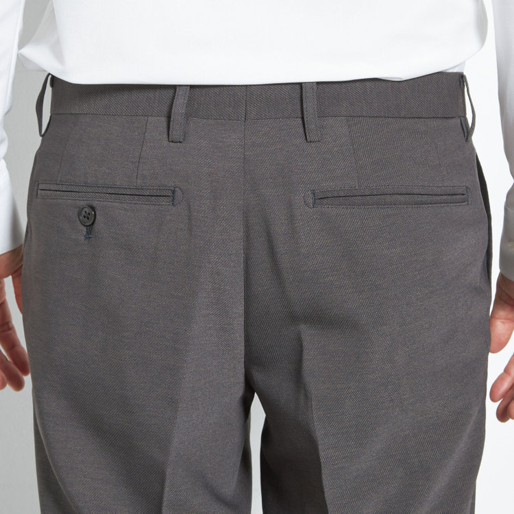 ブラックライン 【SLIM TAPERED】【年間】ウォッシャブル0タックテーパードパンツ/グレー/裾上げ済仕様 グレー中間