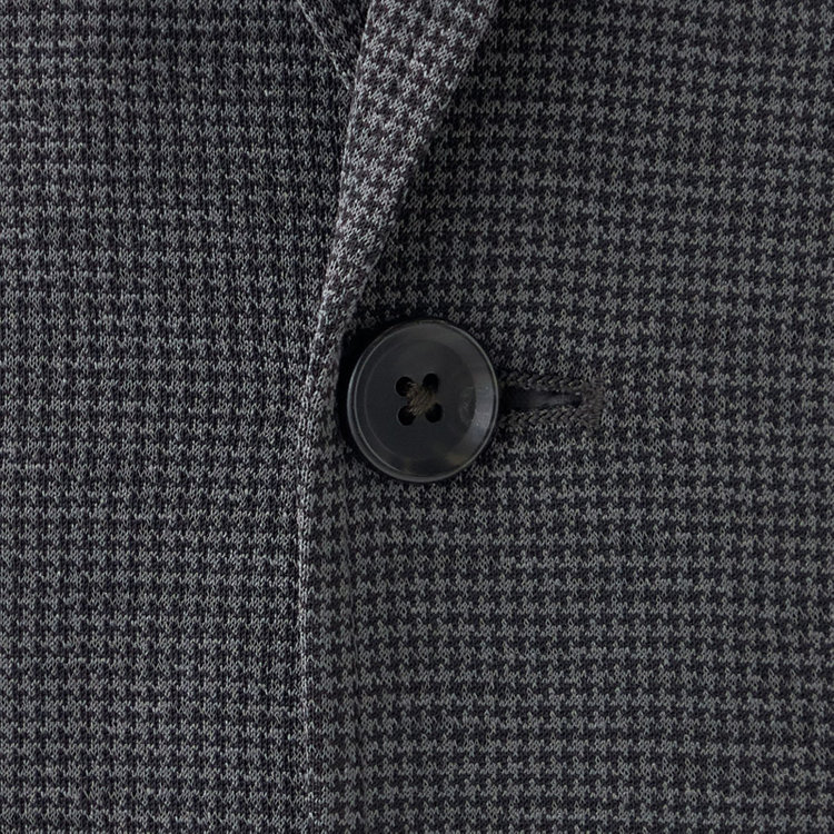 シルバーライン 【CLASSICO TAPERED】【春夏】2釦シングルジャケット/グレー&ブラック×ハウンドトゥース/パッチポケット/4S SUSTAINABILITY&ECOLOGY FABRIC グレー濃色