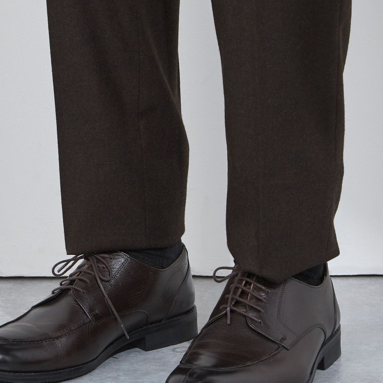 シルバーライン CLASSICO TAPERED】【秋冬】ウール 1タックテーパードパンツ/ブラウン/ウエストムーブ/※裾直し必要 茶濃色