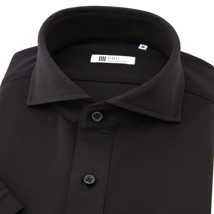 シルバーライン 【発送在庫あり】【WEB限定】【RBC/半袖】カッタウェイビズポロシャツ プルオーバータイプ/ブラック/4S 黒