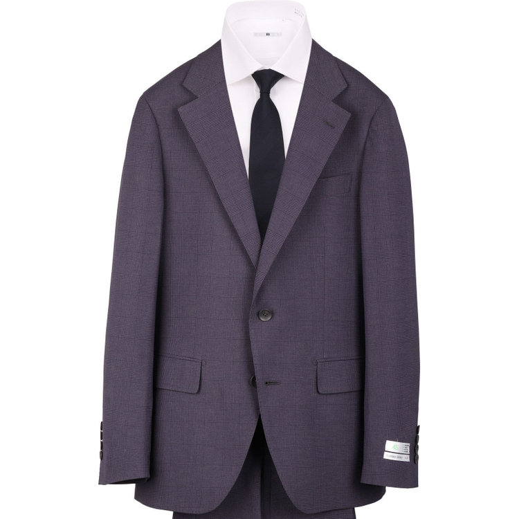 スーツセレクト 【CLASSICO TAPERED】【春夏】コーディネートパンツ付き/2釦シングルスーツ 1タック/ネイビー×チェック+グレーソリッドパンツ/ウエストムーブ/4S SUSTAINABILITY/BREATH EFFECT AIR/※パンツ裾上げ済仕様 ネイビー系(紺)