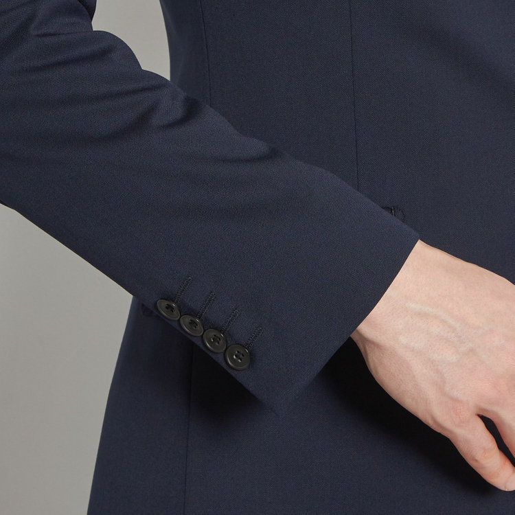ブラックライン 【KSW】【年間】2釦シングルスーツ 0タック/ネイビー/ウエストムーブ/ウォッシャブル/MOVING STRETCH/※裾上げ必要 紺中間