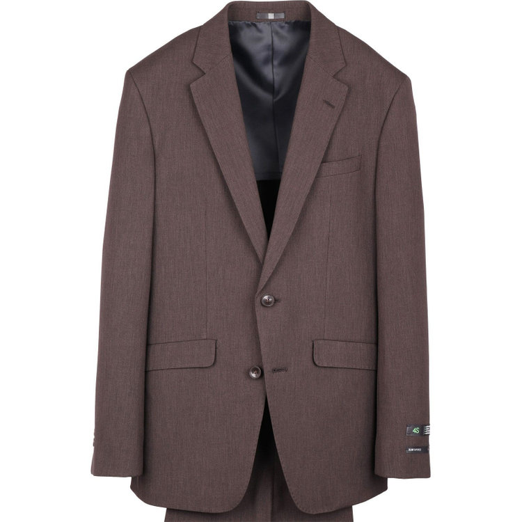 スーツセレクト 【発送在庫あり】【SLIM TAPERED_2】【春夏】コーディネートパンツ付き/2釦シングルスーツ 0タック/ブラウン+ブラックソリッドパンツ/ウエストシャーリング/4S SUSTAINABILITY&ECOLOGY FABRIC/※パンツ裾上げ済仕様 ブラウン系(茶)