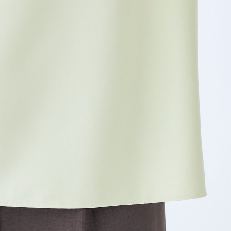 シルバーライン 【SILVER LINE/7分袖】タイ付き2WAYプルオーバー/グリーン/「ウォッシャブル可能」「2WAYストレッチ」「防シワ」「UV加工」「接触冷感」「透け軽減」 緑中間